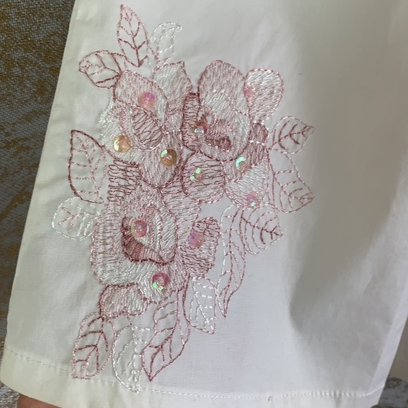 VINTAGE ๐งโโ๏ธ Raindrops embroidered midi length skirt size S - Picture 3 of 9